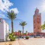 Koutoubia Mosque minaret at Medina quarter of Marrakesh, Morocco
